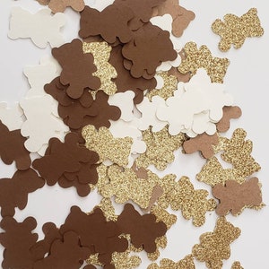 100 Teddy Bear Glitter gold confetti Baby Shower party decoration