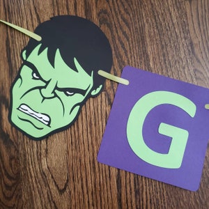 HULK personalized name banner, superheroes party decoration