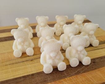 10 Teddy Bear soaps, baby shower favors, otameal and honey, bulk sale soaps