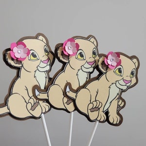 3 Baby Nala, Lion King girl, party, baby shower decoration, centerpieces, diaper cake toppers
