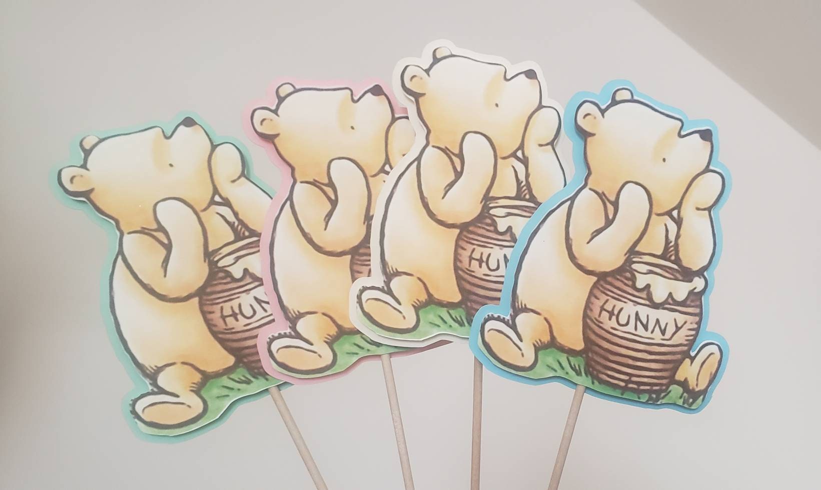 4 Classic Winnie the Pooh characters, baby shower party decoration, centerpiece