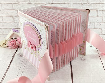Premade Baby Girl First Year Scrapbook Album, First Baby Book, New Gramddaughter Gift, 6x6 Baby Scrapbook Album, First Year Baby Memory Book