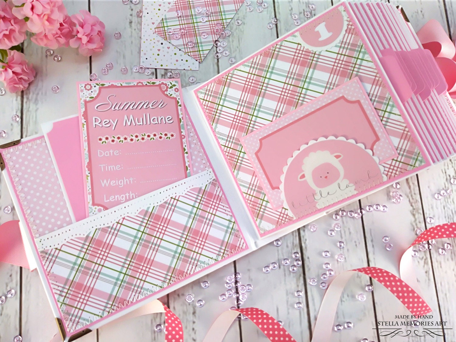 Premade Baby Girl Scrapbook Album, First Baby Book, New Granddaughter