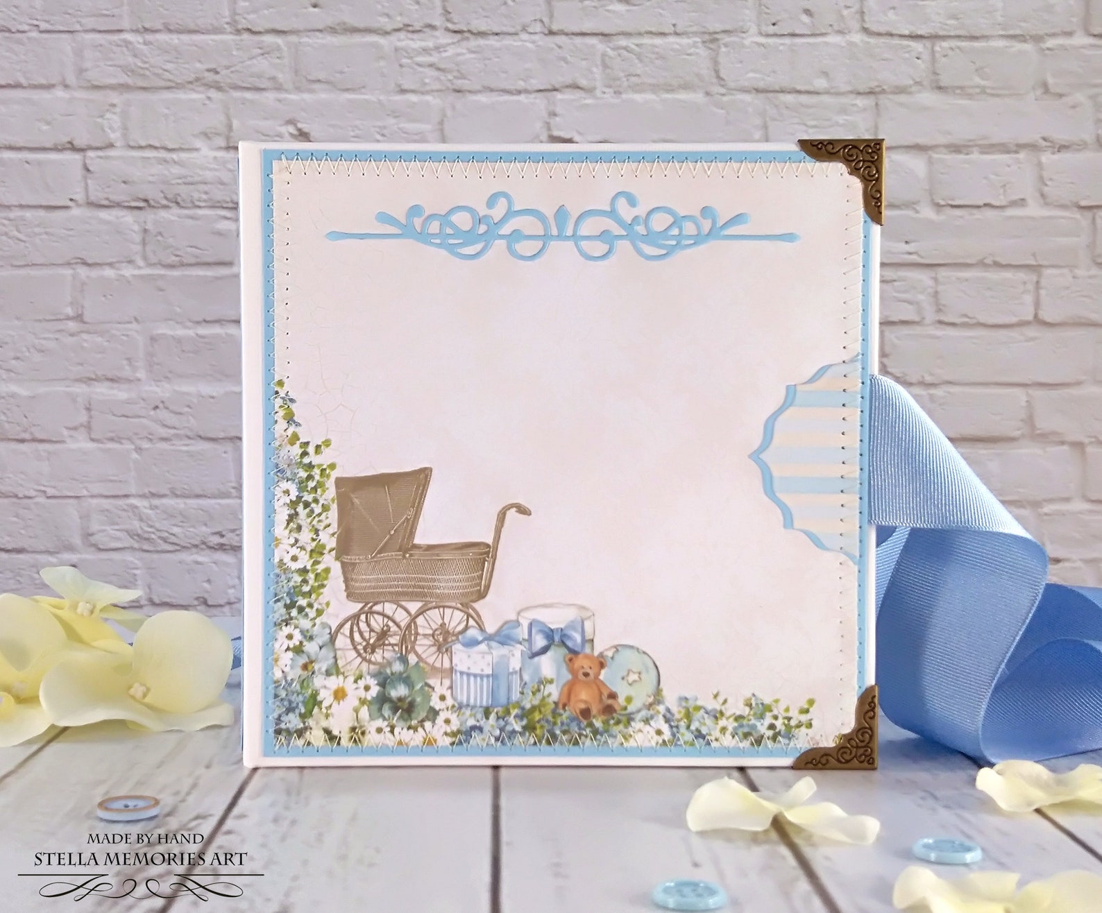 Baby Boy First Year Scrapbook Album Newborn Grandson Baby Book Keepsake