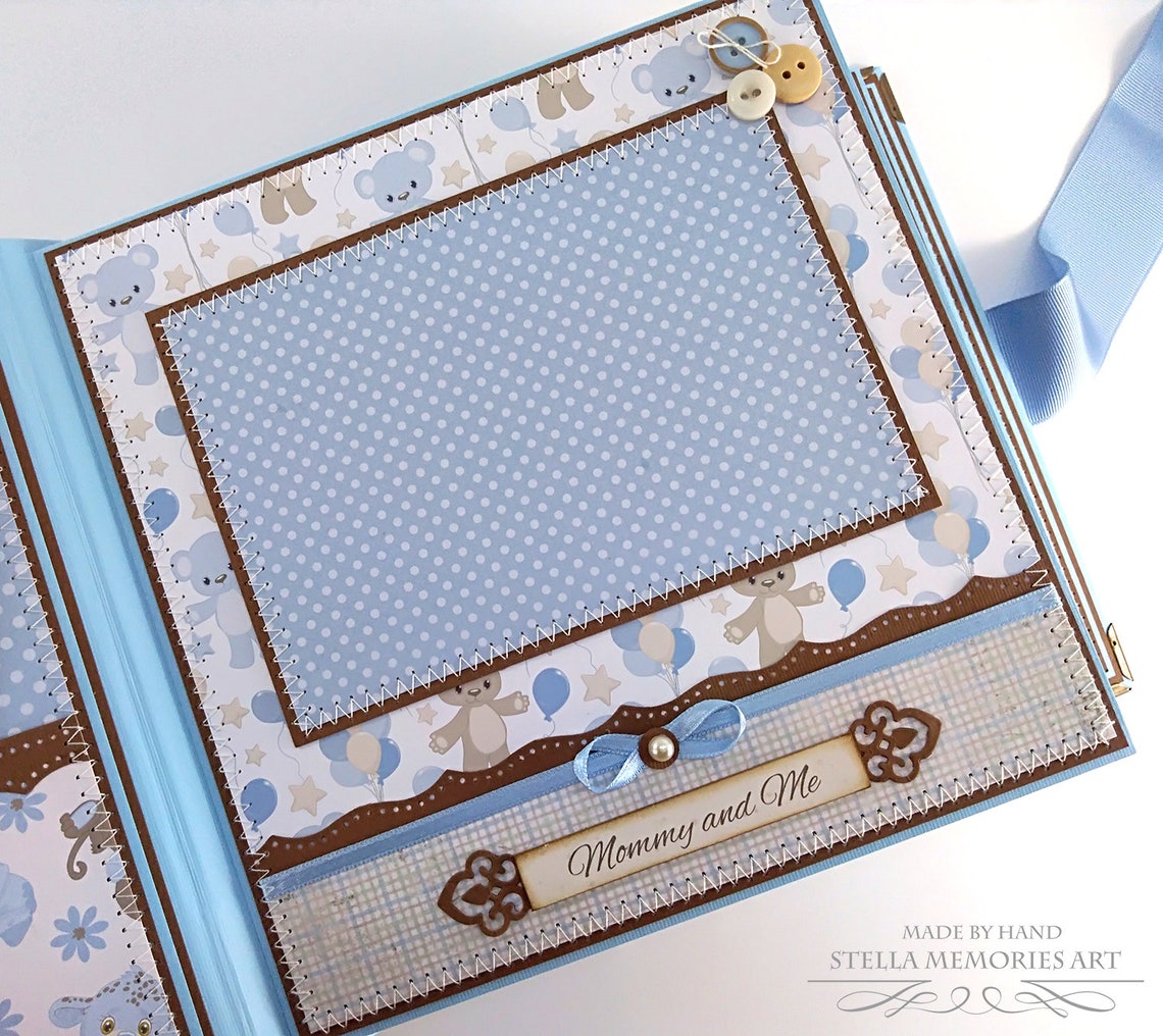 First Year Baby Boy Scrapbook Album Premade Baby Book Newborn Etsy