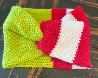 Grinch knitted ear warmer