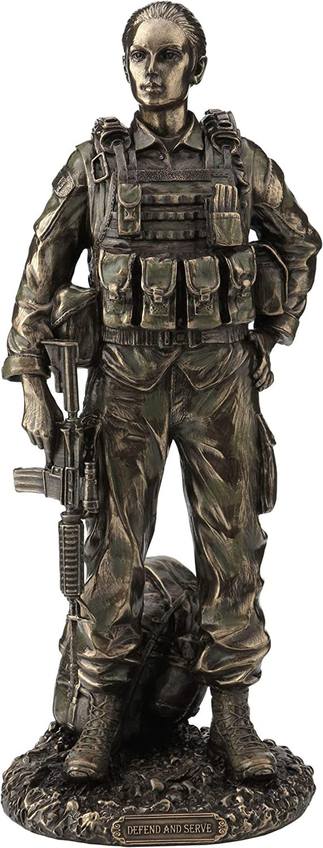 U.S. Female Soldier Statue Military Gifts Sculpture Cold Cast Etsy