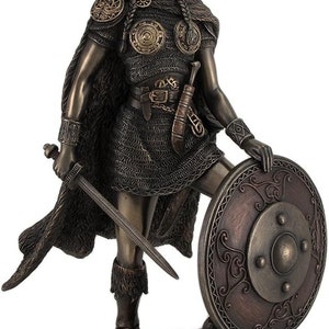  Veronese Design Viking Shieldmaiden Bronze Finished Statue  Norse Mythology : Home & Kitchen