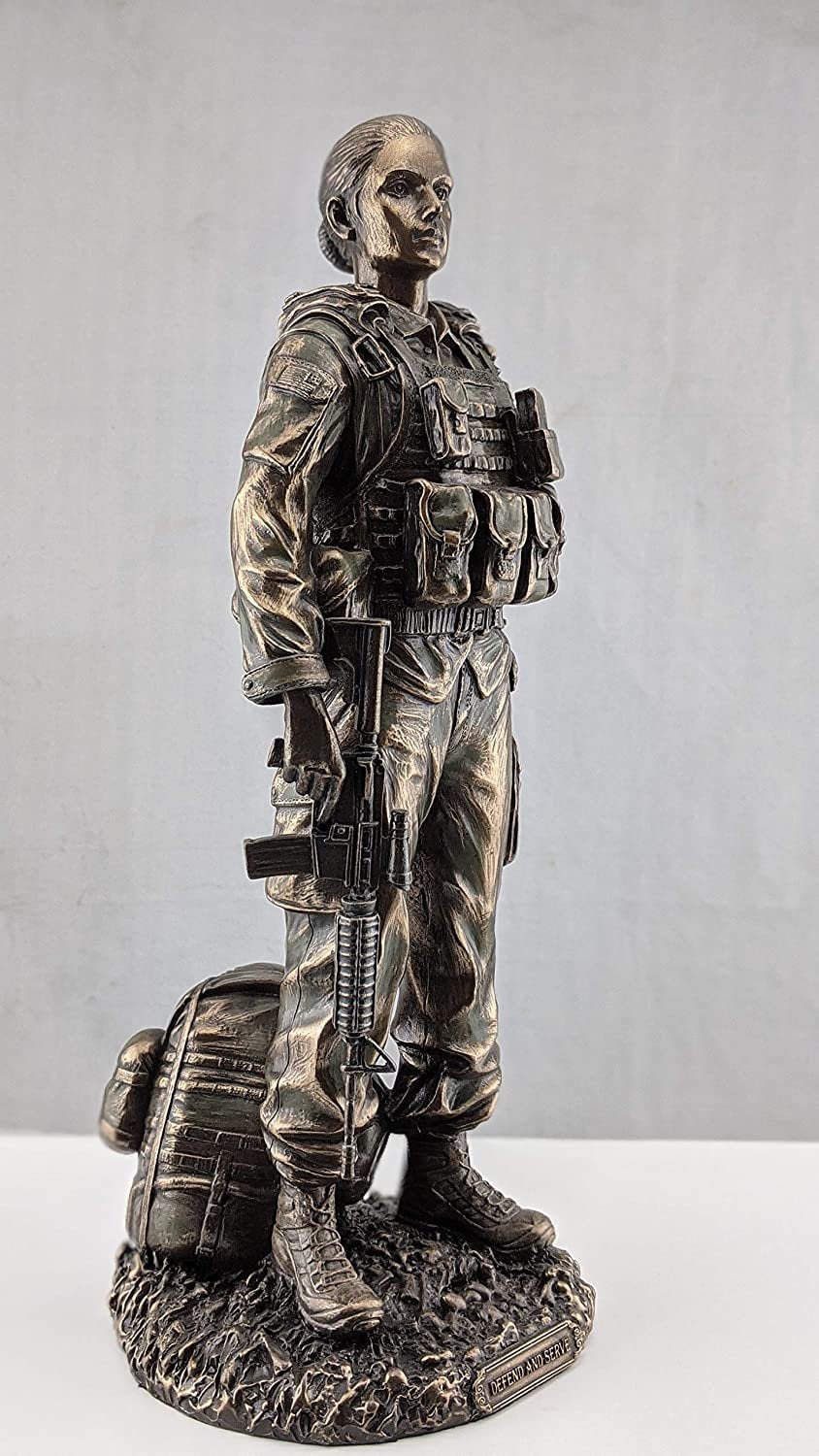 U.S. Female Soldier Statue Military Gifts Sculpture Cold Cast Etsy