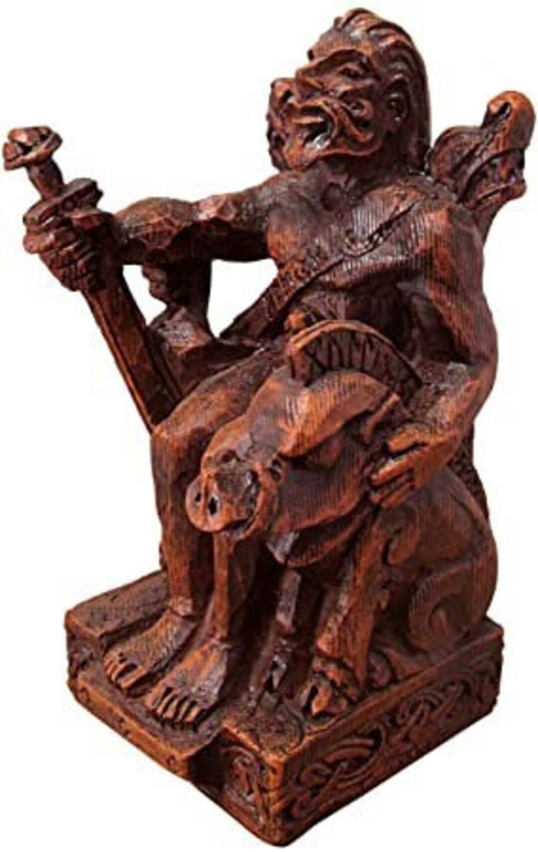 Seated Norse God Freyr Statue Wood Finish by Khusiya Etsy