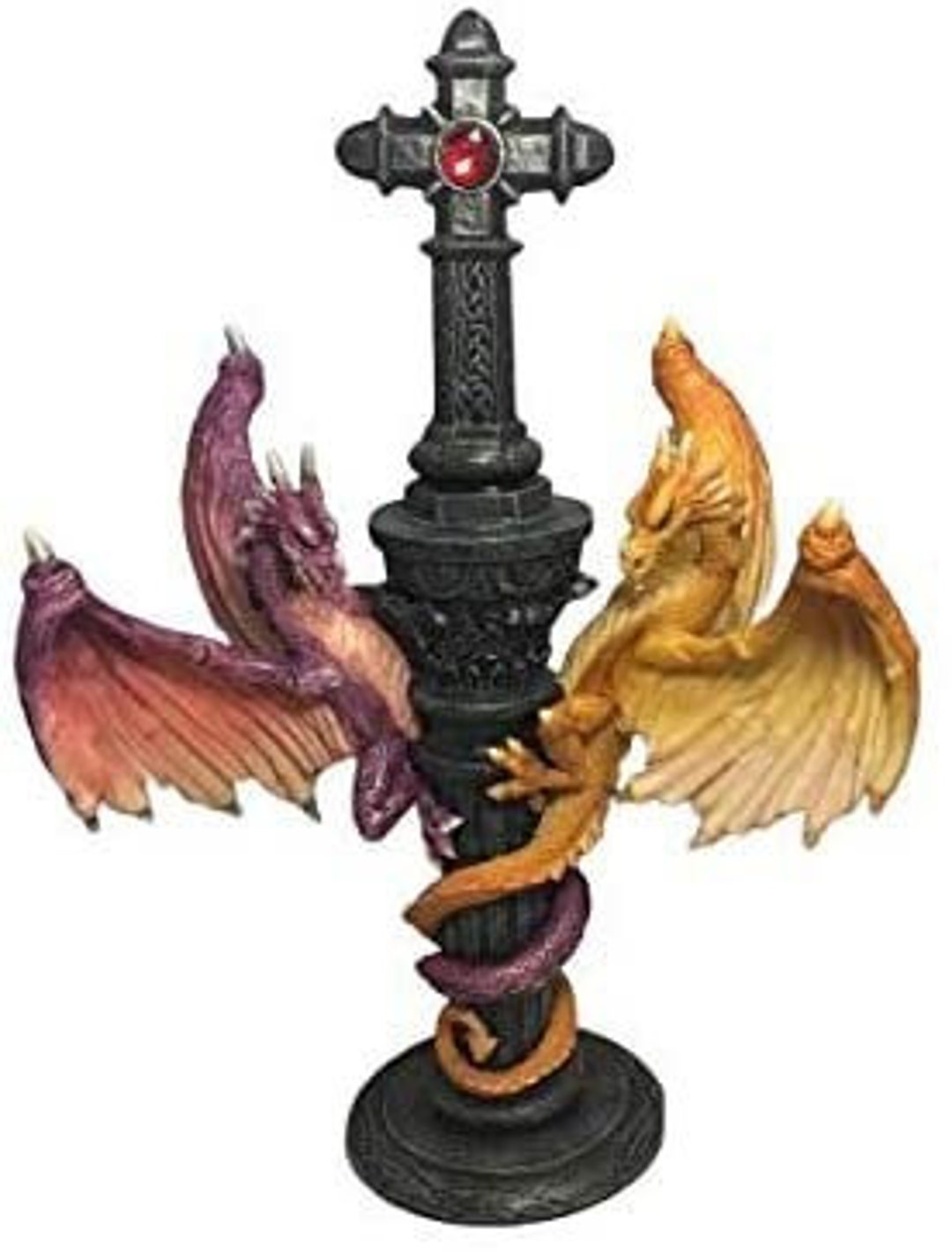 Flying Dragons Candlestick Candle Holder 8 Inches Tall Celtic Etsy