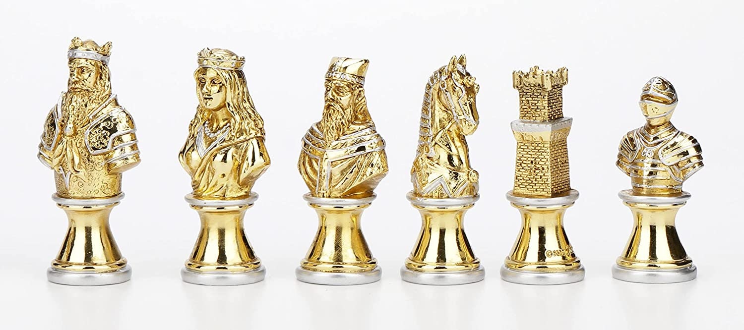 The Medieval Luxury Metal Chess Pieces Alloy Zinc 3.25 King