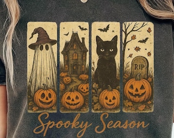 Retro Halloween Spooky Season Png, Halloween Fall Sublimation for Shirt Design, Spooky png, Halloween Shirt png, Fall png, Sublimation png