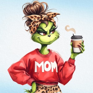 Messy Bun Mom Green Girl PNG, lustige Mom Life Leopard Messy Bun Png-Clipart-Datei für Sublimationsbecher Design, beliebt Png, lustig Png