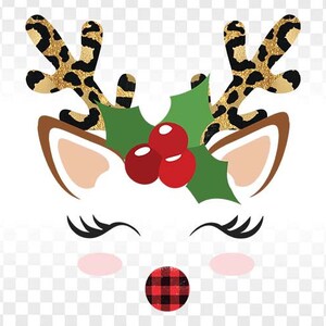 Christmas Reindeer png, Reindeer Face PNG, reindeer png, png files for tshirt, png tumbler, rudolph png Christmas Sublimation