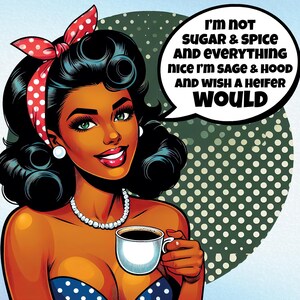Pin Up Girl Sublimation Design PNG | Sarcastic PNG | Vintage Retro Graphic Shirt Sublimation Design | Pin-Up Clipart | Funny Saying