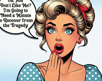 Retro Sarcastic Woman PNG, Funny Sublimation Design (Digital Download)