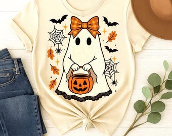 Retro Ghost PNG, Halloween png, png Shirt Sublimation Design, Retro Halloween, Cute Ghost Png, Pumpkin Png