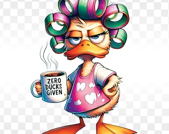 Zero Ducks Given Sarcastic PNG, Funny Quote Design (Digital Download)