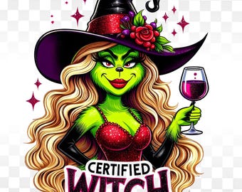 Tendance Halloween PNG, sorcière PNG, Halloween Png, saison effrayante Png, sublimation de sorcière, conception de sublimation de chemise d'Halloween, sorcière certifiée