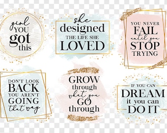 Motivational Quotes PNG, Printable Wall Art (Digital Download)
