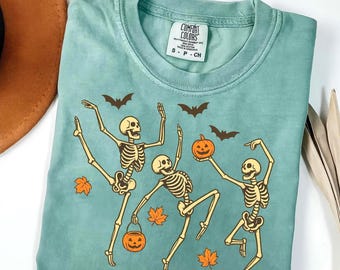 Skeletons Png Shirt Sublimation Design, Halloween Dancing Skeleton Shirt png, Halloween Shirt Design, Retro Halloween Shirt Sublimation