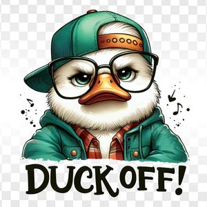 Funny ‘Duck Off’ Adult Cute PNG, Sarcastic Mug Png, Funny Shirt Png, Sweary Png, Sublimation Design for Mugs & Tshirts