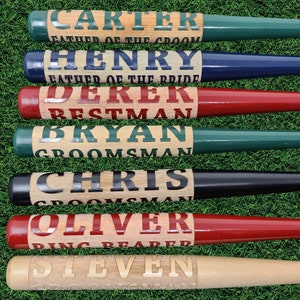 Personalized Mini Baseball Bat Ring Bearer Gift Groomsmen Proposal Gift Best Man Custom Engraved Baseball Bats Coach Gift for Him