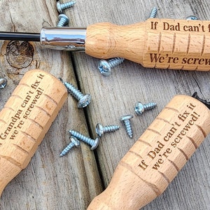 Personalized Laser-Engraved Screwdriver, Funny Gift for Dad