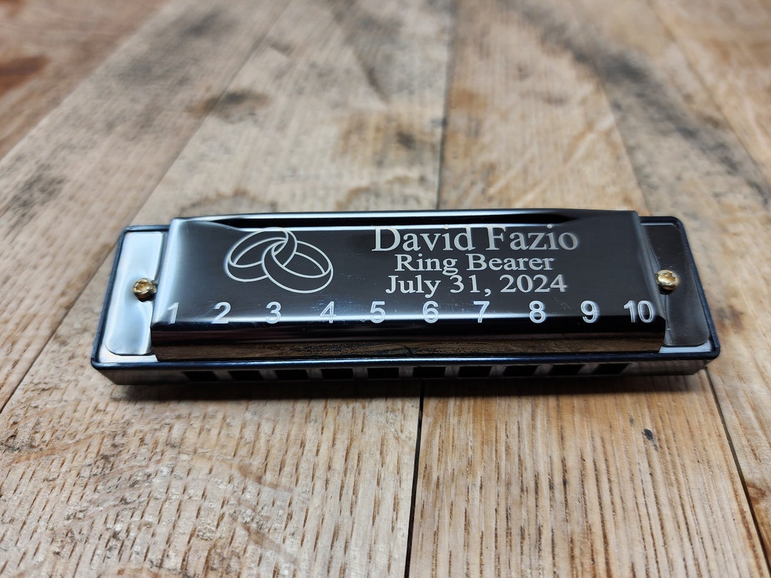Engraved Harmonica Ring Bearer Gift Proposal Gift Custom Harmonica