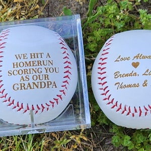 Custom Grandpa Fathers Day Baseball Gift Personalized Baseball for Grandpa First Father's Day Gift from Grandson or Granddaughter
