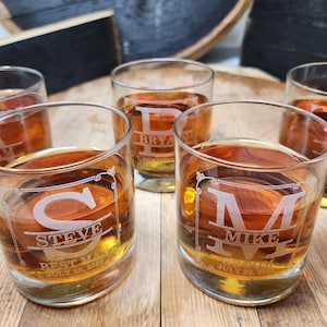 Custom Groomsmen Whiskey Glasses Personalized whiskey glasses Gift Set