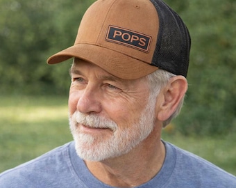 Personalized Leather Patch Snapback Hat | Gift for Pops