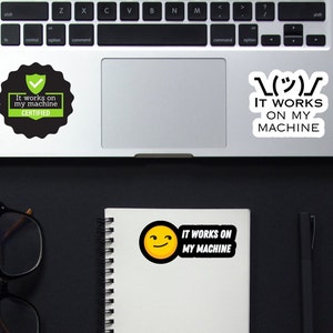 It Works on My Machine Sticker Set - Tech Humor and Geeky Decals for Laptops, Developers and Programmers