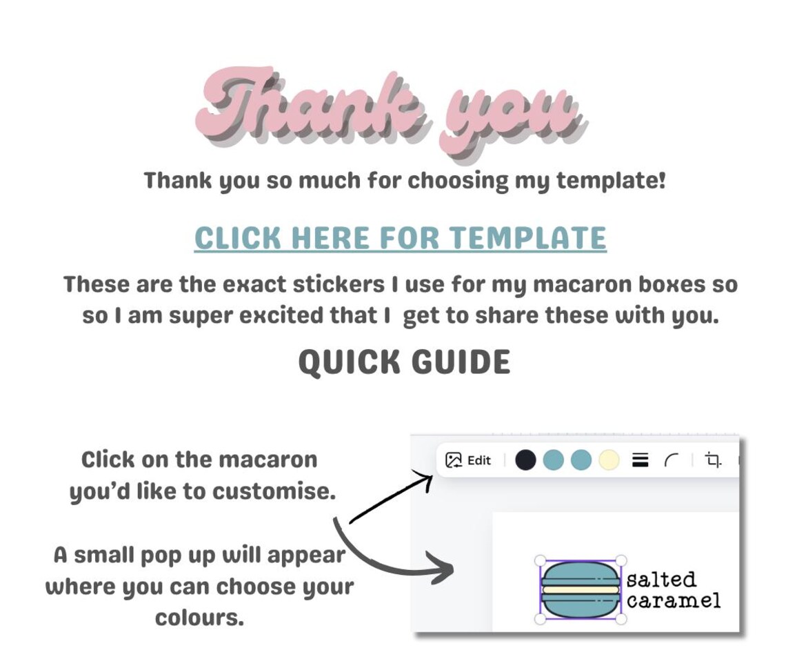 Canva PRO | Customizable Macaron Template for Canva PRO | Printable ...