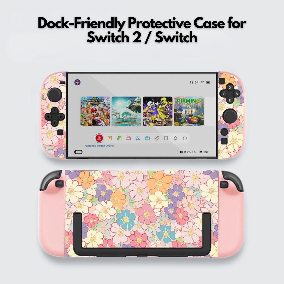 Cute Floral Switch Case for Nintendo Switch 2 7.9