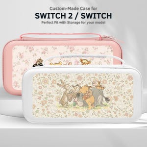 かわいい漫画ファンアートファンアートキャリースイッチケース Nintendo Switch 2/Switch OLED用 保護ポーチ スクリーンプロテクター付き 10ゲームカートリッジスロット