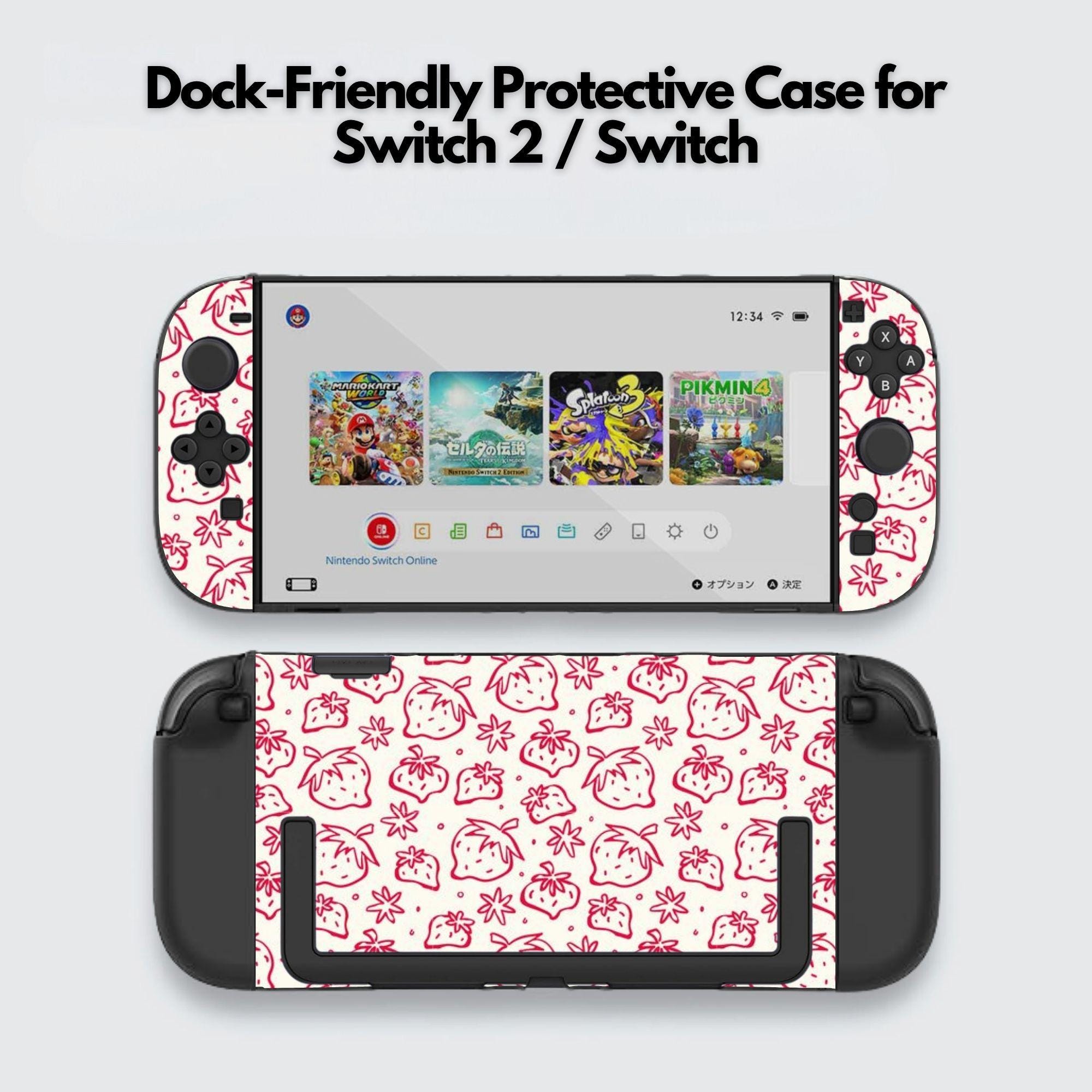 Fruit Strawberry Switch Case for Nintendo Switch 2, Switch OLED