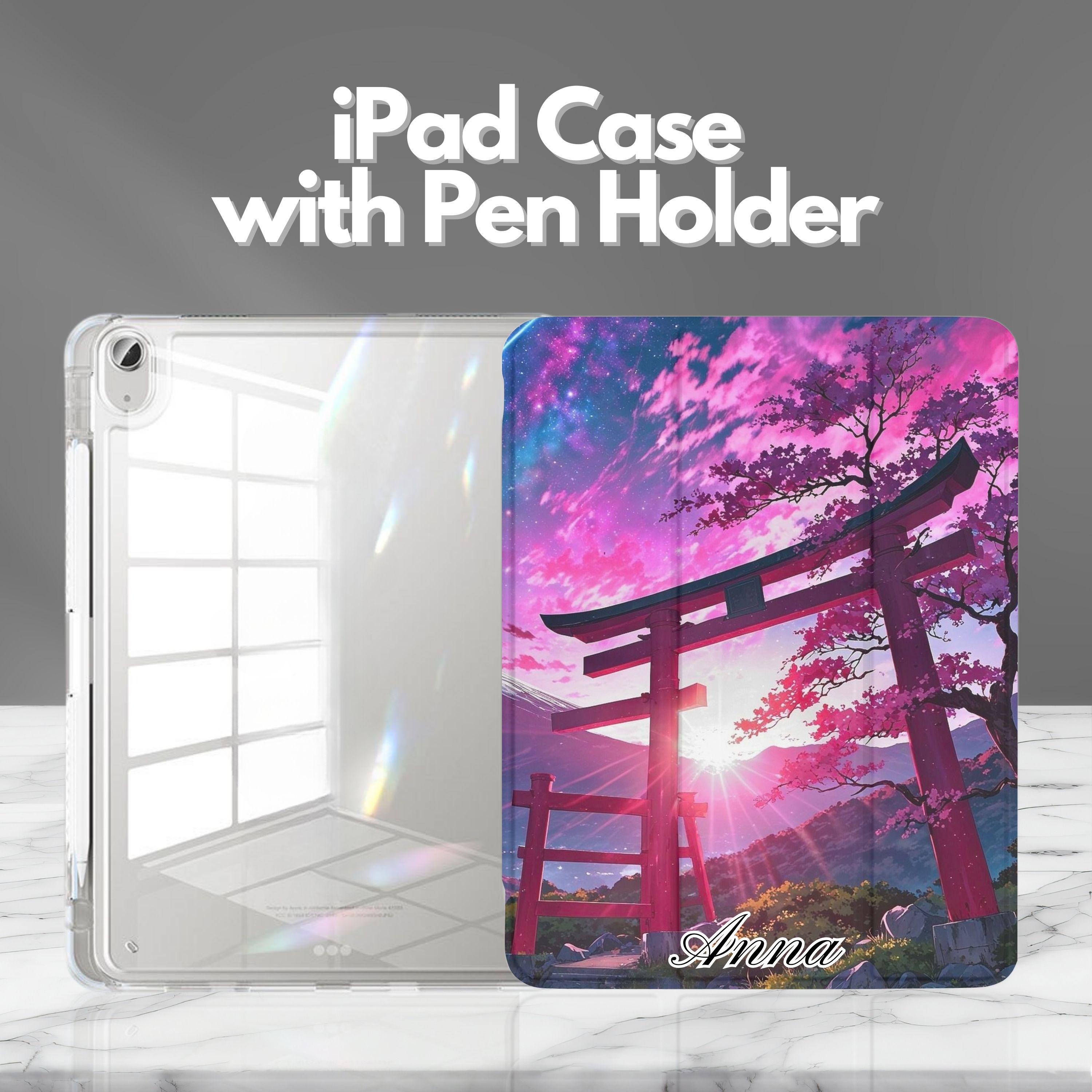 Personalized Japanese Scene iPad Case With Pencil Holder for iPad