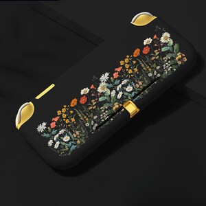 Custodia morbida floreale carina per Nintendo Switch Lite, custodia a scatto per Switch Lite con accessori, pellicola protettiva per lo schermo, custodia da viaggio con impugnatura