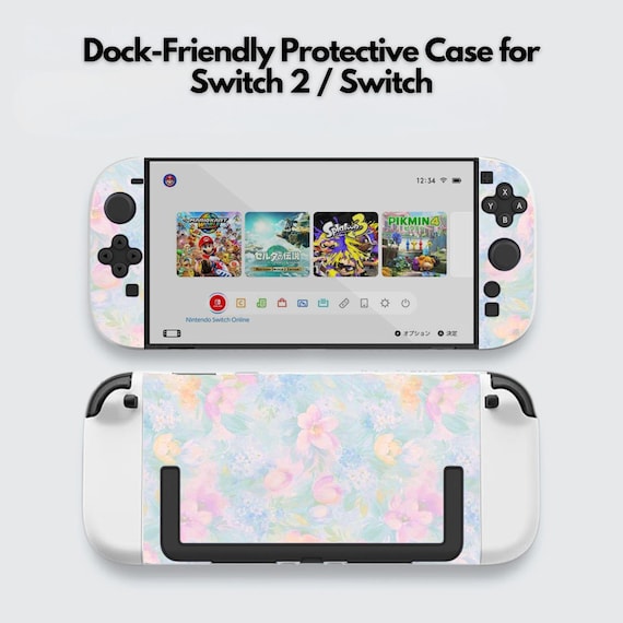 Cute Light Botanical Floral Switch Case for Nintendo Switch 2 7.9