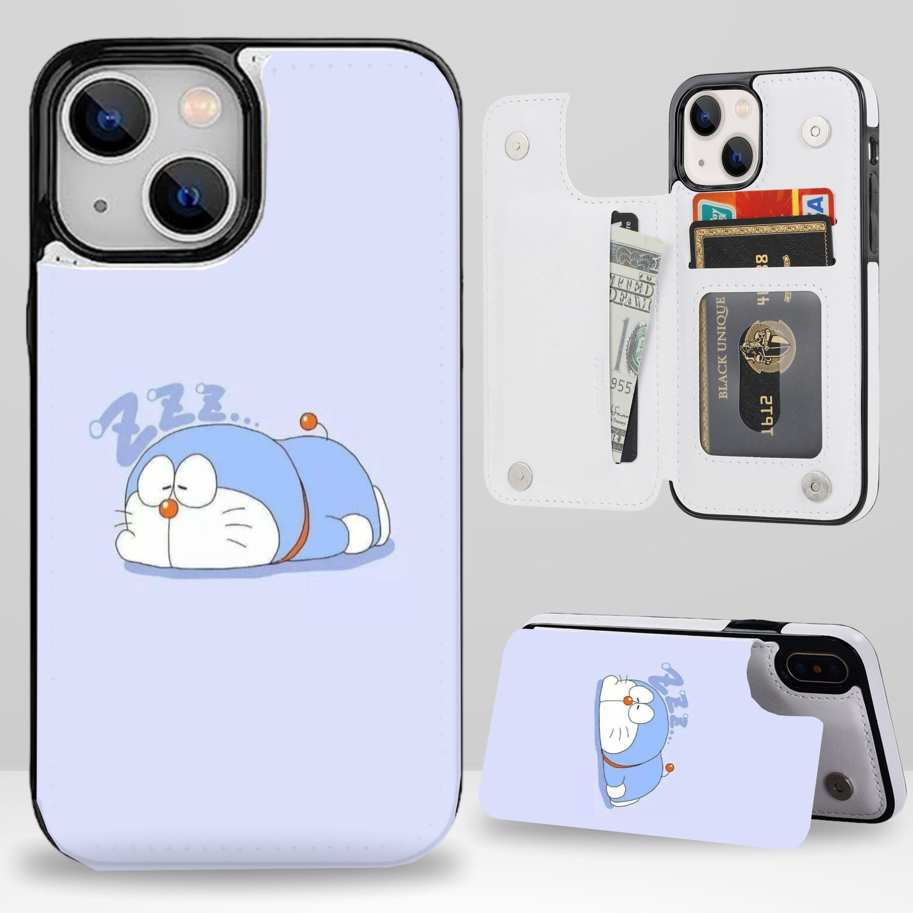 Doraemon Fanart Aesthetic Wallet Phone Case With Card Holder for