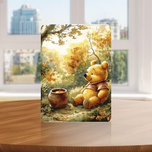 Cartoon Bear Kindle Case with Hand Strap for Kindle 6 6.8 7 inch, Paperwhite 12 11, Kindle Colorsoft/Scribe/Oasis, Kindle 11 10 Gen