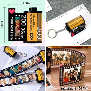 Personalized Photos Film Roll Keychain, Custom Photo Film Roll Keychain, Camera Film Roll Keyring, Birthday Mothers Anniversary Gift image 5