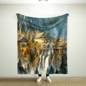 Fantasy Landschaft Ästhetische Decke, Super weicher, gemütlicher Fleece, leichte Plüsch-Bettwäsche-Couchdecke, Wohnkultur