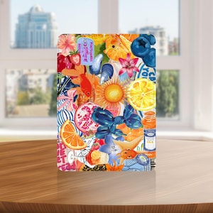 Summer Collage Kindle Case with Hand Strap for Kindle 6 6.8 7 inch, Paperwhite 12 11, Kindle Colorsoft/Scribe/Oasis, Kindle 11 10 Gen