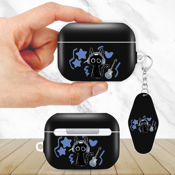 Anime Black Cat Art Aesthetic Airpods Case for Airpods Pro 2 1