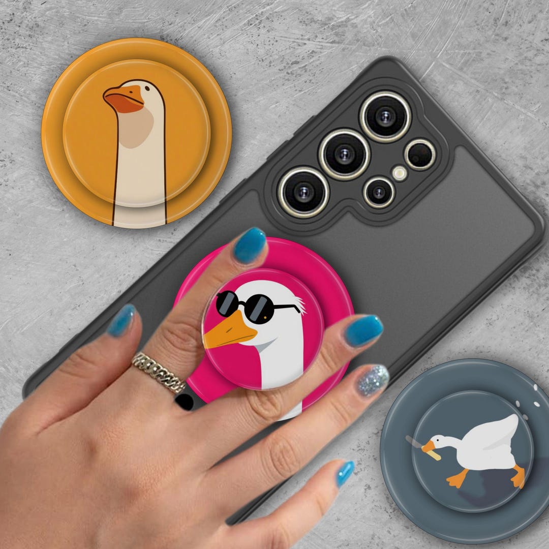 Cute Goose Art Print Magnetic Phone Grip With Metal Ring, Magsafe ...