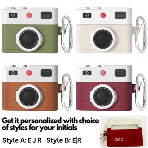 Cute Personalized Camera 3D AirPods Case for AirPods 3,4 AirPods Pro 1 2 3, AirPods Pro Case, Airpods Case with Keyring