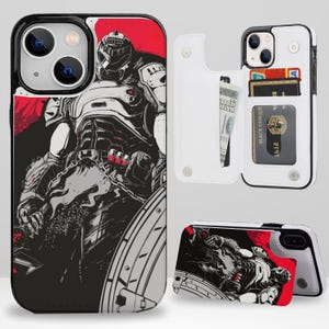 Doom Fanart Aesthetic Wallet-telefoonhoesje met kaarthouder voor iPhone 16 15 14 13 Pro Max Plus, Samsung Galaxy S25 S24 S23 Ultra Plus